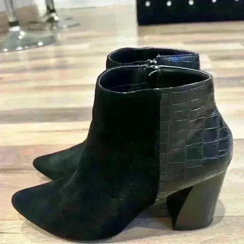 Steve Madden Size 11 Jagat Booties Black Croc